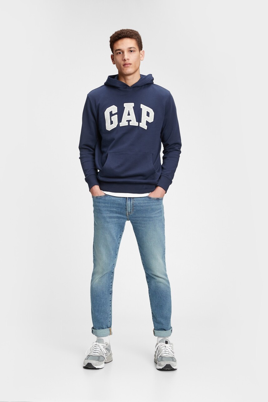 Canguro Sin Felpa Logo Gap Hombre - Tapestry Navy — GAP Uruguay