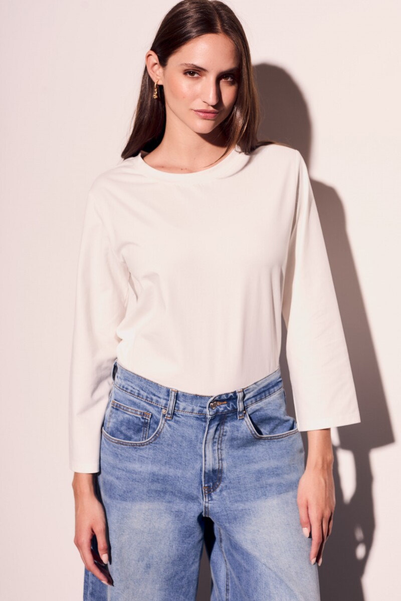 Remera Algodón Elastano Nacar