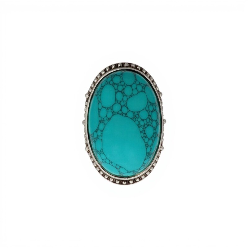 Anillo Oval - Plata 925-Turquesa-AN4698 conpiedra