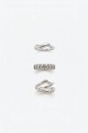 Set de tres anillos wavy irregular plateado
