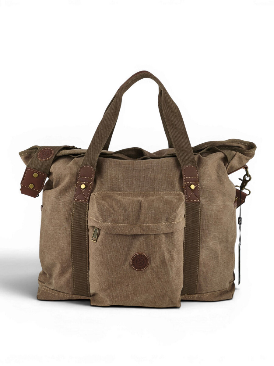 Bolso tote de lona urbano - Marrón 