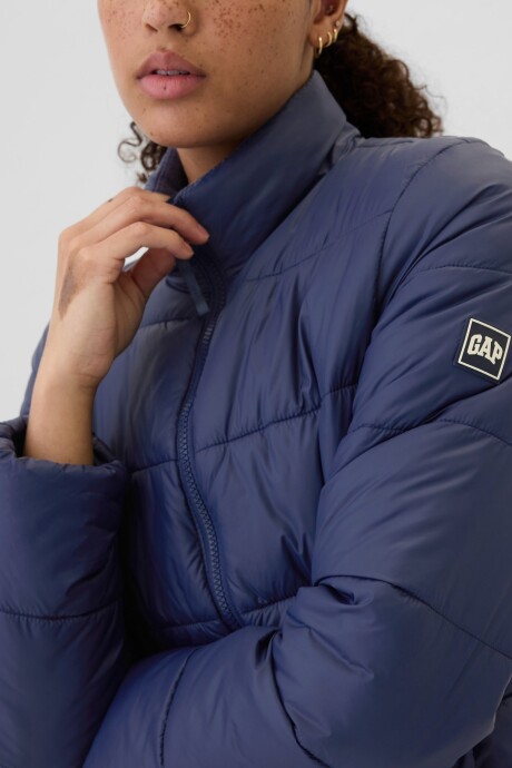 Campera Puffer Logo Gap Mujer Navy Uniform