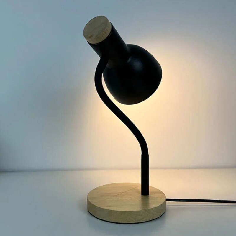 Lampara Mesa Escritorio Nórdica Metal Madera Flexible Lampara Mesa Escritorio Nórdica Metal Madera Flexible
