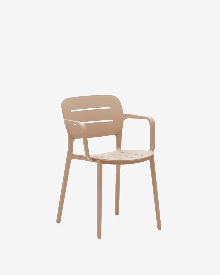 Silla de exterior apilable Morella beige
