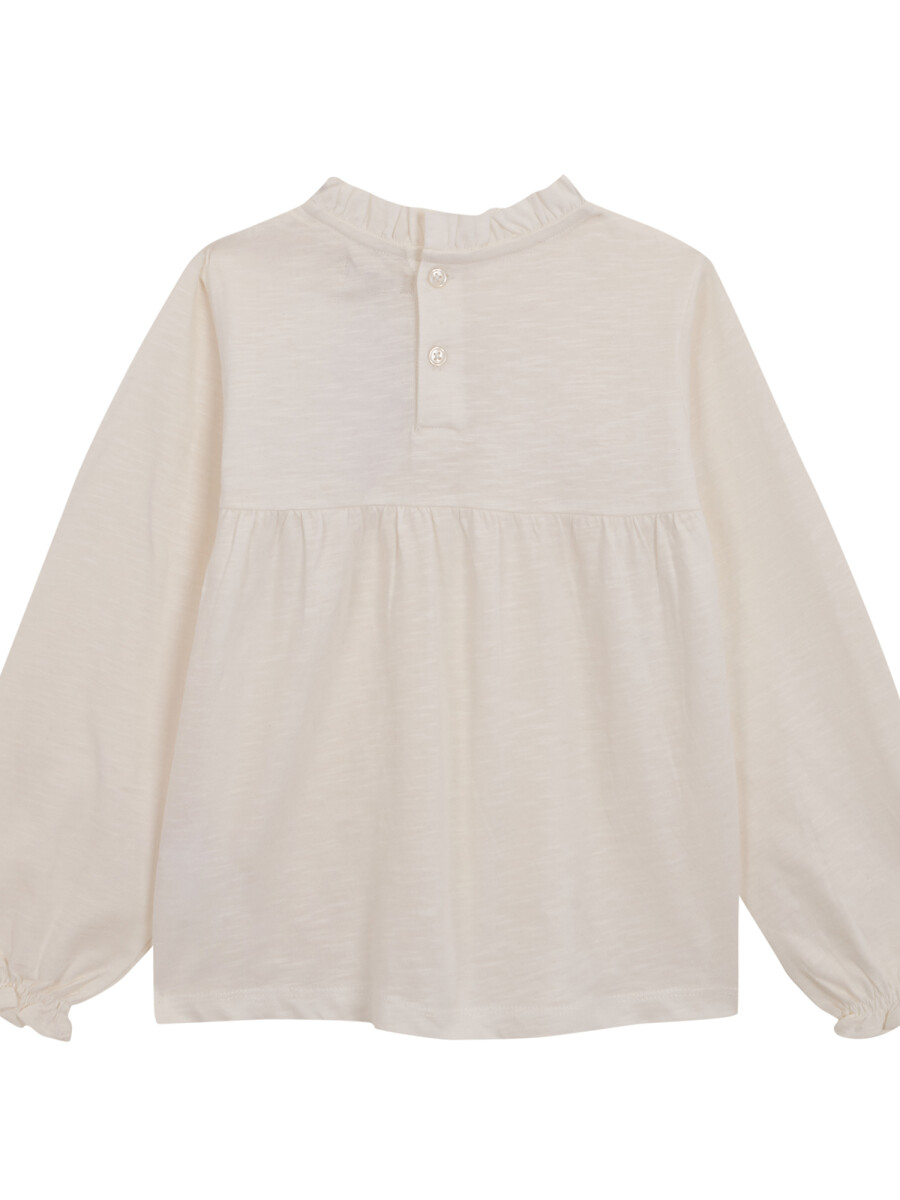 Camiseta Bordada Blanco Roto