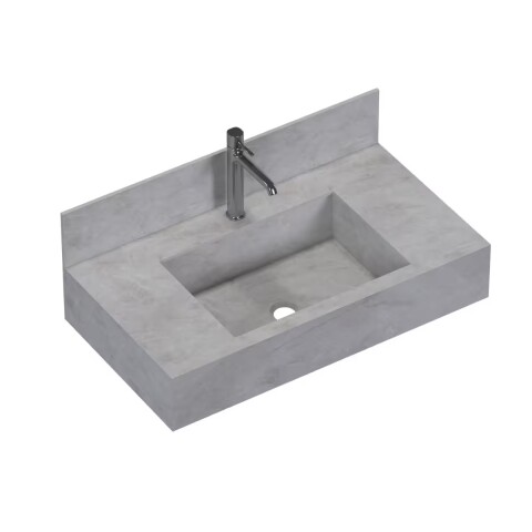 Mueble de baño suspendido de porcelanato Pulpis Napoles 80 cm con bacha incorporada Mueble De Baño Suspendido De Porcelanato Pulpis Napoles 80 Cm Con Bacha Incorporada