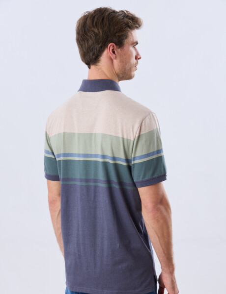 REMERA POLO RAYADA JERSEY Beige