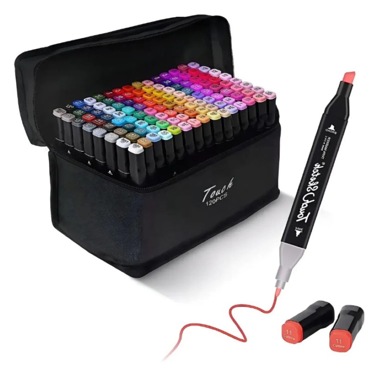 Set De 120 Marcadores Resaltadores Con Doble Punta + Estuche 