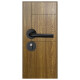 Puerta Desarmada Interior en MDF con Marco y Cerradura Lumax Marrón Claro Diseño Ankara Herraje Negro