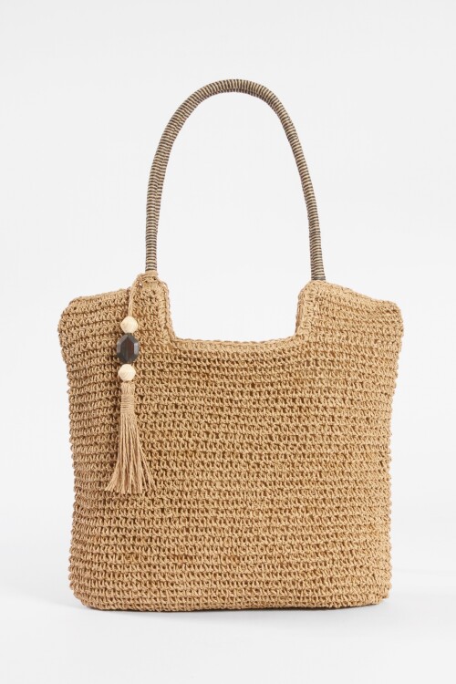 Cartera canasto playera camel