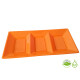 Bandeja Biodegradable Rectangular x3 Unidades Naranja