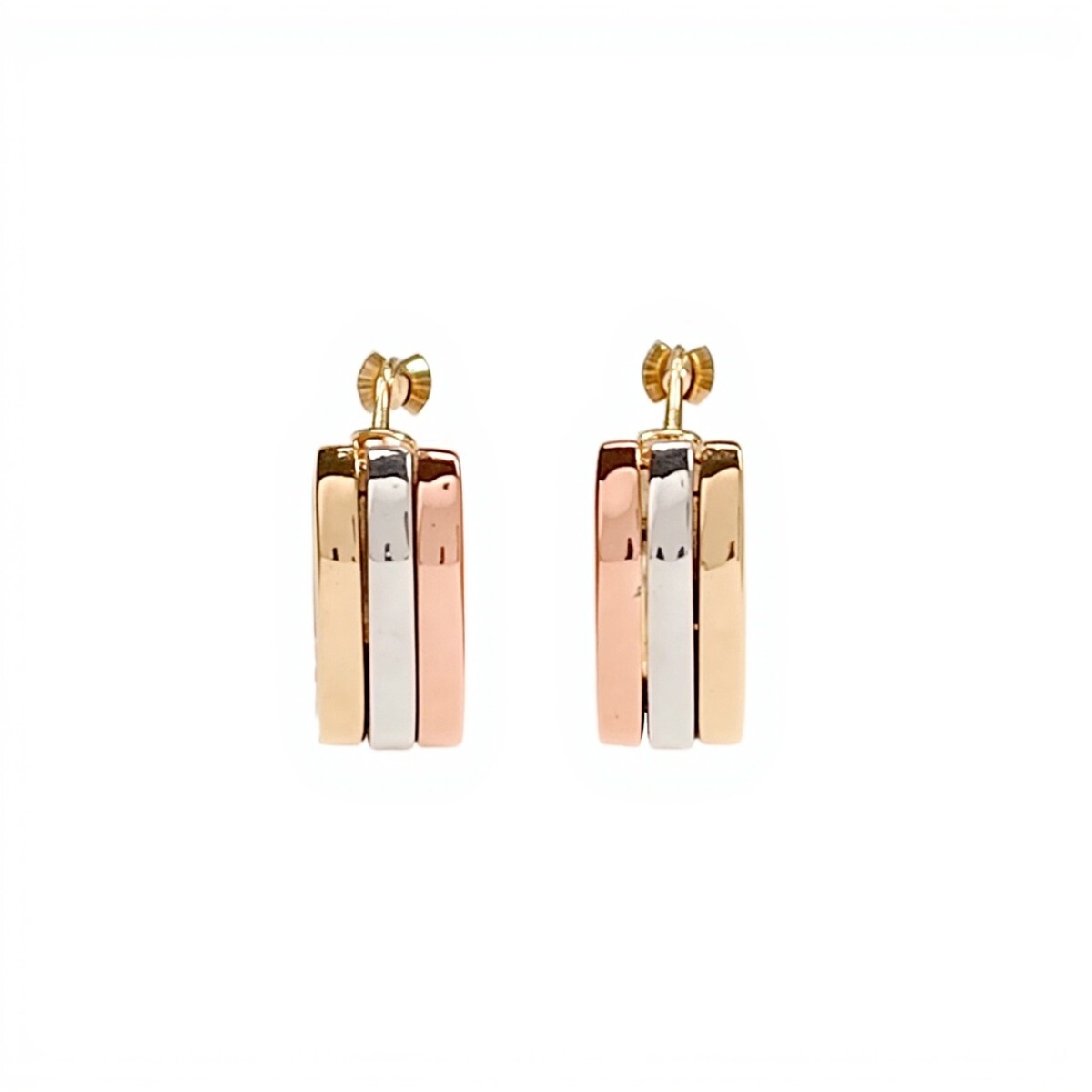 Caravanas Triple aros de oro- Oro bajo - Sin piedra- CA8266 - sinpiedra 