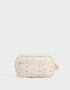 Cartucheras PU Cartuchera De Pu Estampada Y Bordada Con Bolsillo - Blanco Crema
