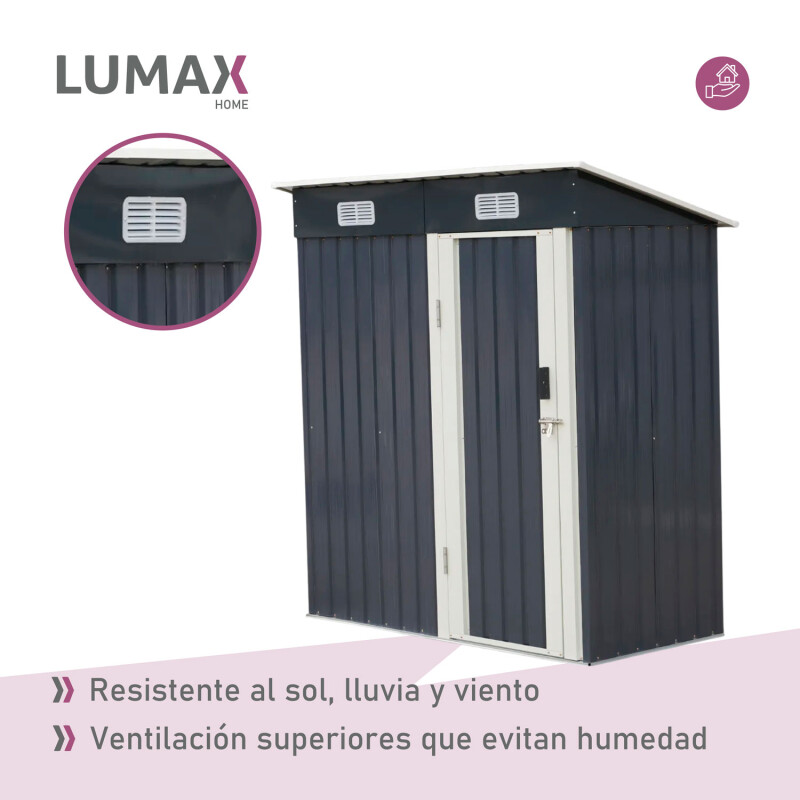 Caseta Galpon Jardin Lumax Devon Gris Oscuro 180x174x75 Caseta Galpon Jardin Lumax Devon Gris Oscuro 180x174x75