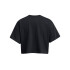 UA W VARSITY MIX HW SS CROP-GRY BLK-001
