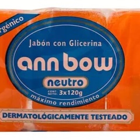 Jabón en Barra Ann Bow Glicerina 120 g 3 Unidades Jabón en Barra Ann Bow Glicerina 120 g 3 Unidades
