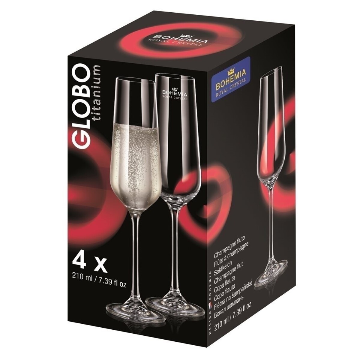 SET 4 COPA FLAUTA 2100ML GLOBO BOHEMIA 