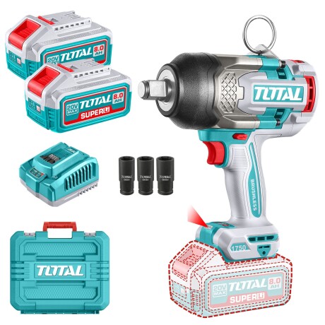 Llave De Impacto Inalámbrica 20v 3/4" 1750Nm - Doble Batería + Maletín Llave De Impacto Inalámbrica 20v 3/4" 1750Nm - Doble Batería + Maletín