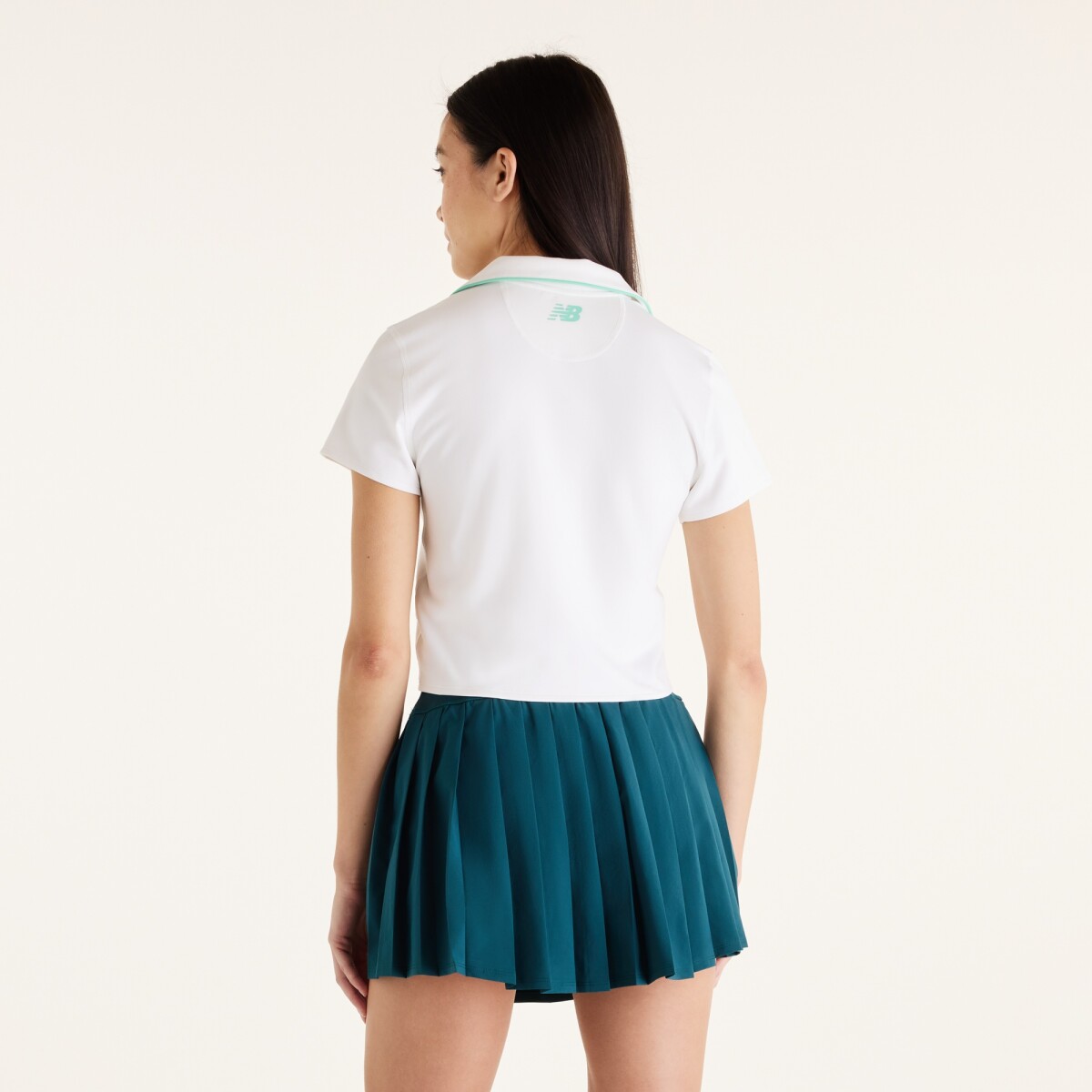Remera New Balance de Dama - Tournament Polo - WT61S8TLWT - WHITE 