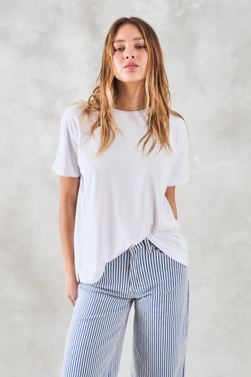 Remerón Oversize Algodon Lavado Blanco