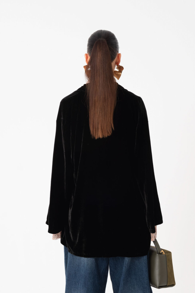 KIMONO EN VELVET Negro