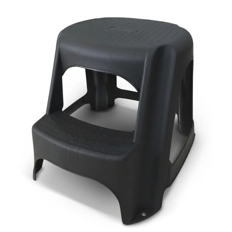 Banqueta 2 escalones soporta 100 kg NEGRO