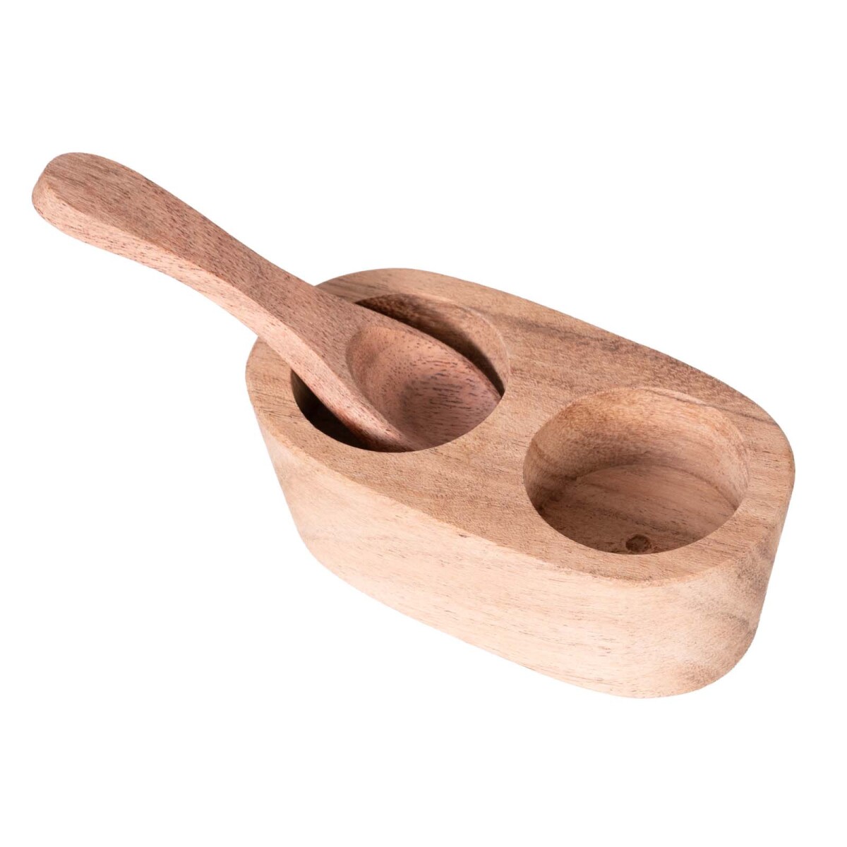 SOPORTE SAL/PIMIENTA C/CUCHARA - MADERA-ACACIA NATURAL-BEIGE 9275 