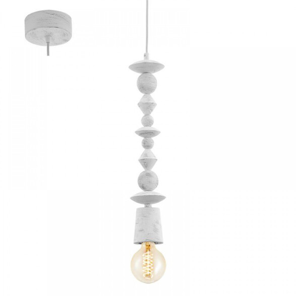 Lámpara colgante vintage madera blanco AVOLTRI EG4032