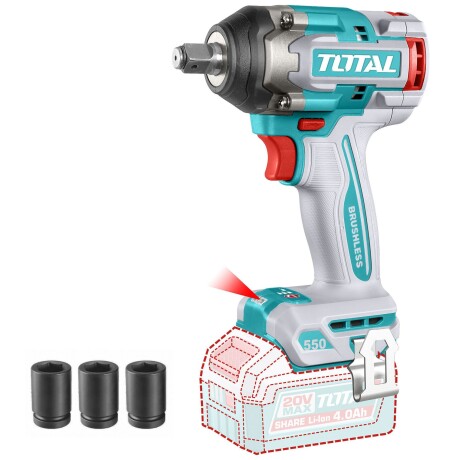 Llave De Impacto 1/2" 550Nm Inalámbrica A Batería 20v Llave De Impacto 1/2" 550Nm Inalámbrica A Batería 20v