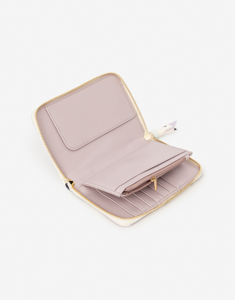 Ficheros Zip Round Billetera Fichero Estampado - Estampado Flores