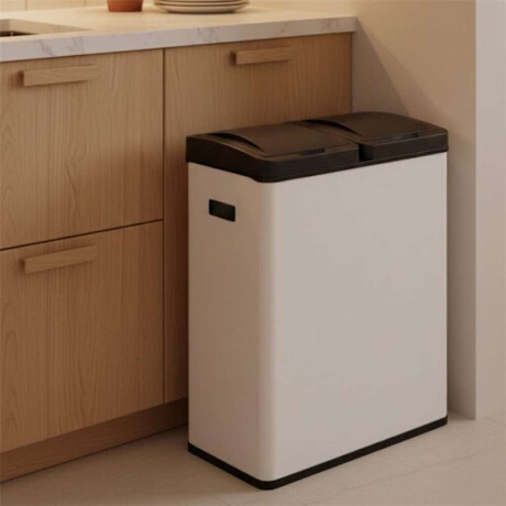 Papelera 60L(30L X2) 2 Compartimentos C/Sensor Blanco