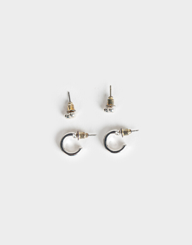 Adicionales Bañada en Plata Set De Aros Bañado En Plata - Plateado