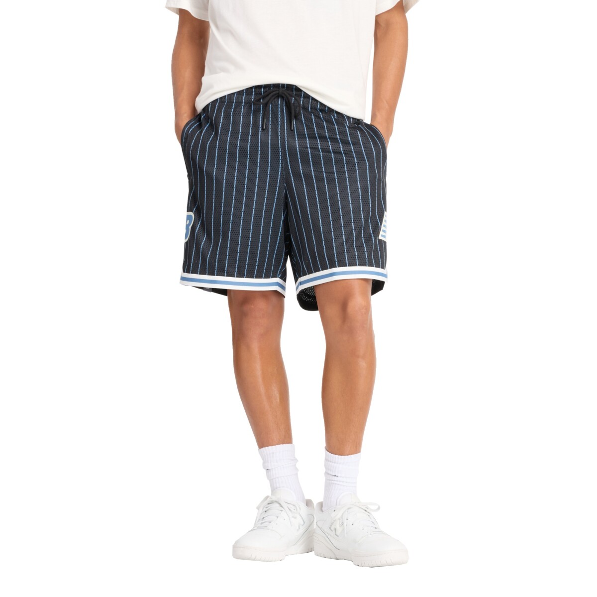 Short New Balance de Hombre - HOOPS PRINTED - MS44588BK - BLACK 
