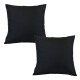 Set x2 funda de almohadones lisa 43 x 43 cm NEGRO
