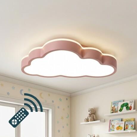 Plafón LED nube a control remoto con funciones Rosa