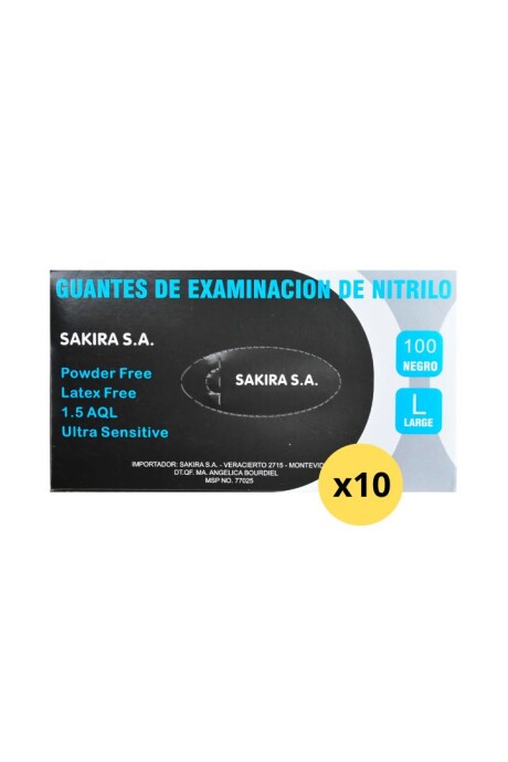 Guantes de Nitrilo Sakira caja x 100 unidades OFERTA CAJA CERRADA X 10 Negro