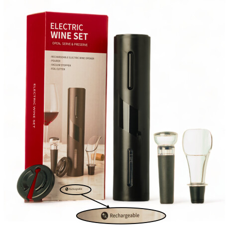 Destapador Sacacorchos De Vino Eléctrico Recargable Con Accesorios Sin Color