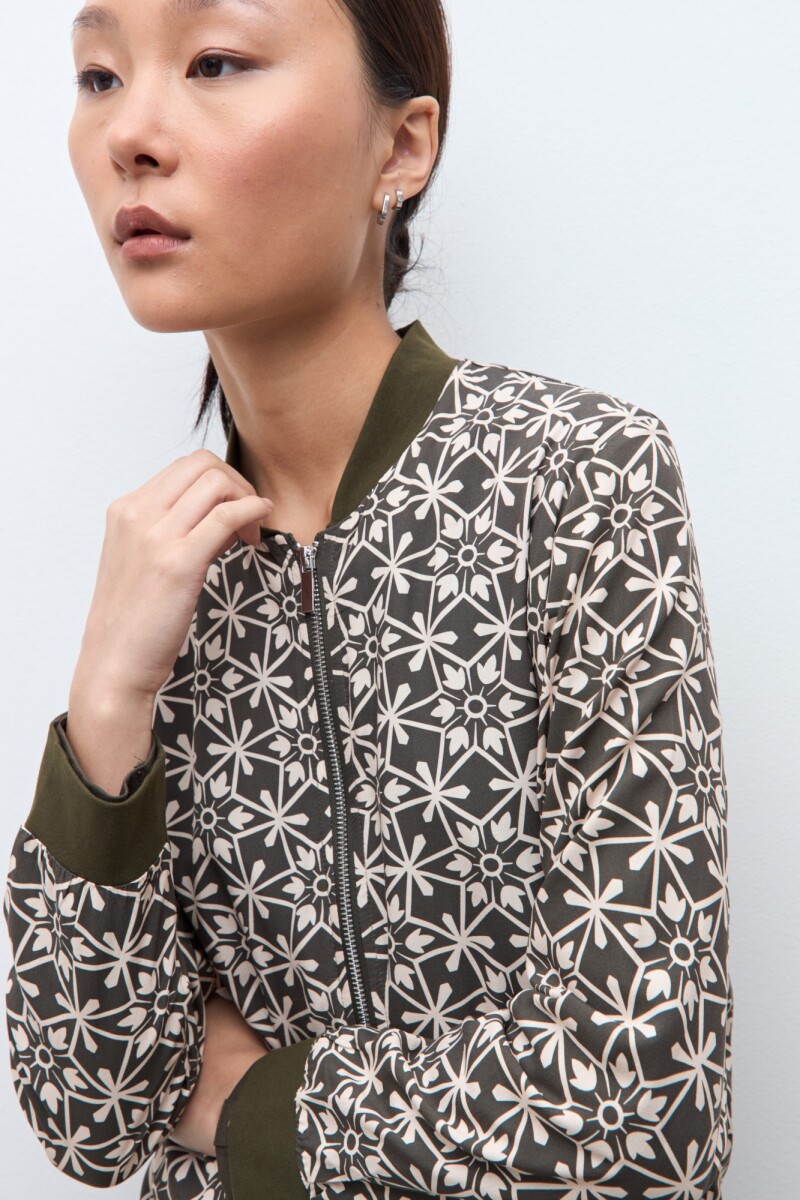 Bomber estampa Jade verde oliva