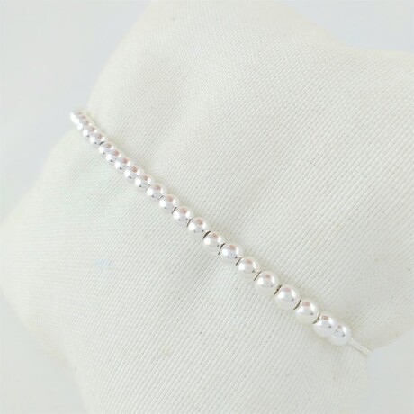 Pulsera de plata 925 con cuentas 3,5mm, auto-ajustable. Pulsera de plata 925 con cuentas 3,5mm, auto-ajustable.
