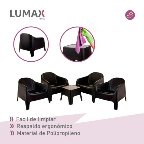 Set de 4 Sillas Skarpo + Mesa de exterior Negro