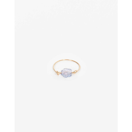 Anillo Charm Flor Acrílico Dorado