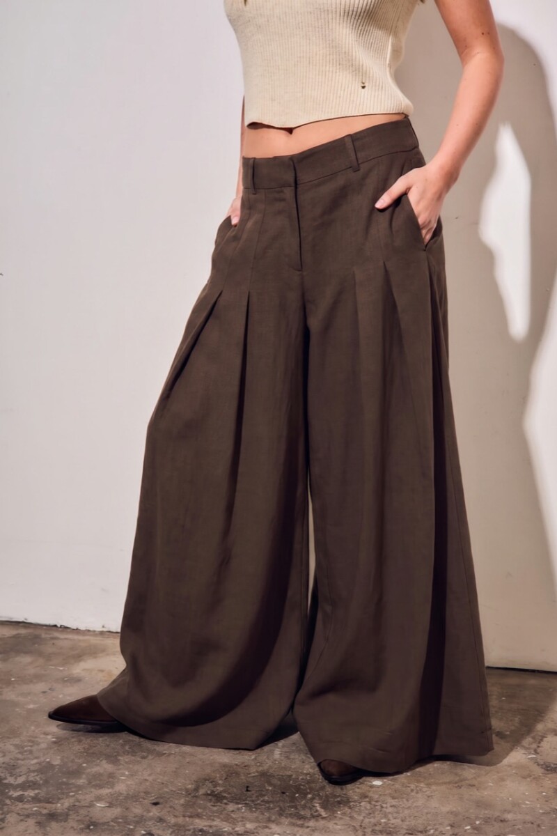 Pantalon Con Lino Safari