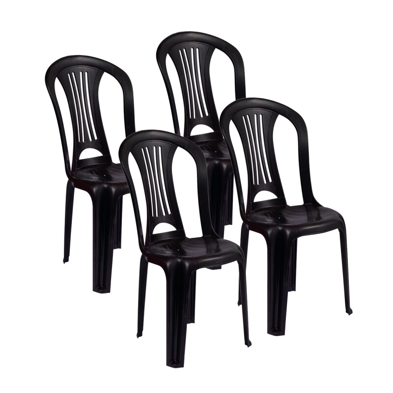 4 Silla Bistró sin apoya brazos NEGRO