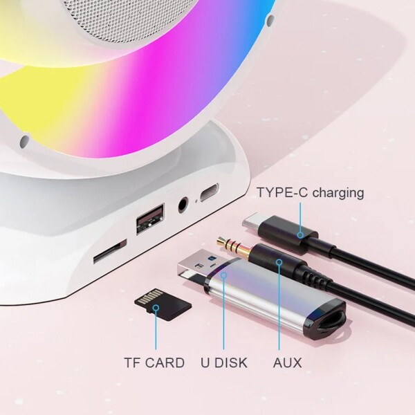 Parlante Bluetooth Karaoke Micrófono Rgb G Inalambrico Color Variante Blanco