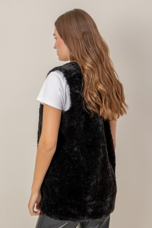 Chaleco Faux Fur Negro