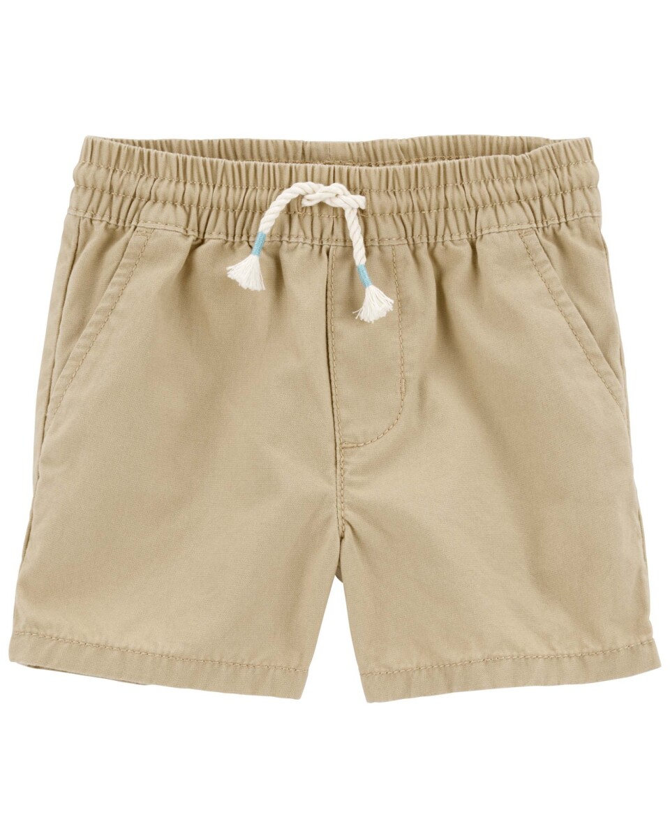 Short de lona con cordón, khaki 