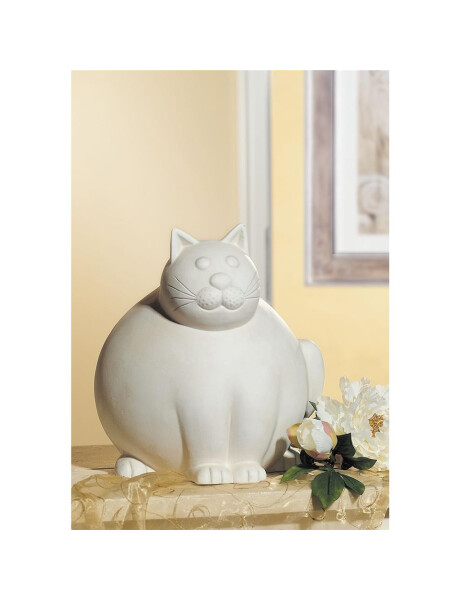 GATO DECORATIVO DE CERAMICA 26x27x30CM CREMA GATO DECORATIVO DE CERAMICA 26x27x30CM CREMA