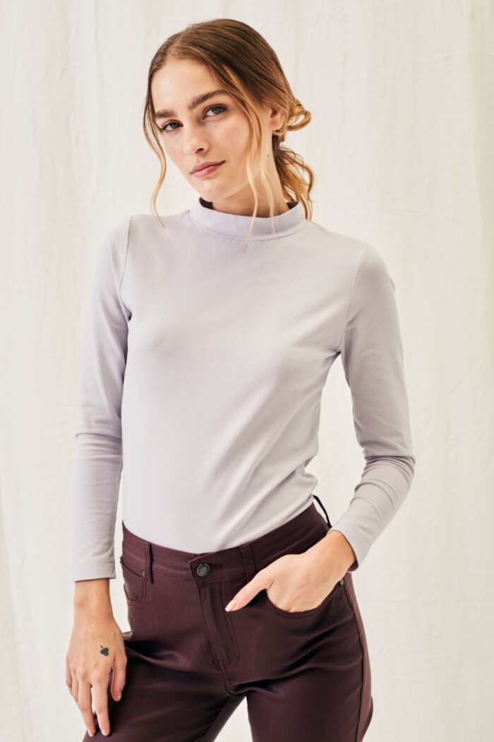 Polera Algodón Elastano Lila