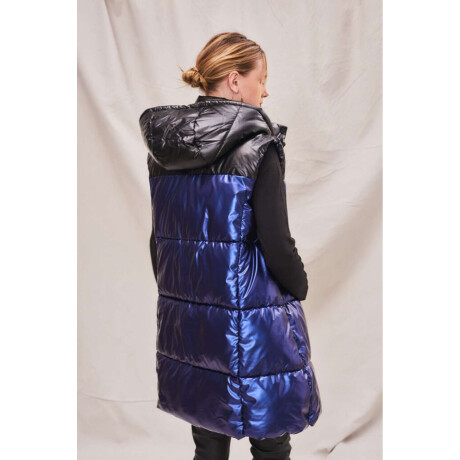 Chaleco Largo Combinado Azul