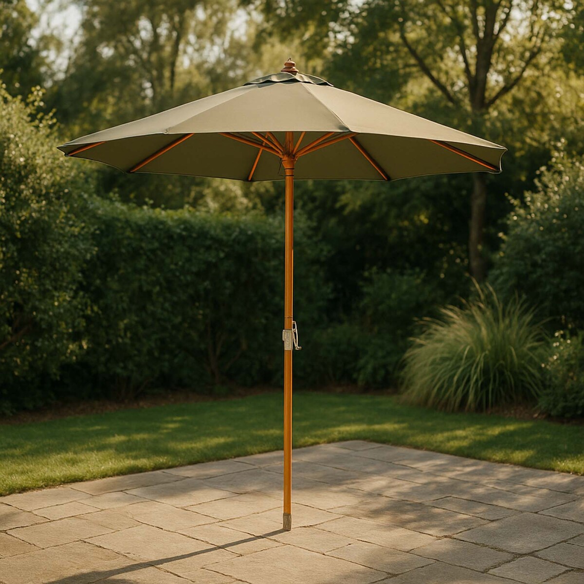 SOMBRILLA - MADERA-Y-POLIESTER VERDE ALBURY 